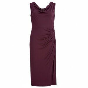 Kenneth Cole Plum Ruched Fitted Dress